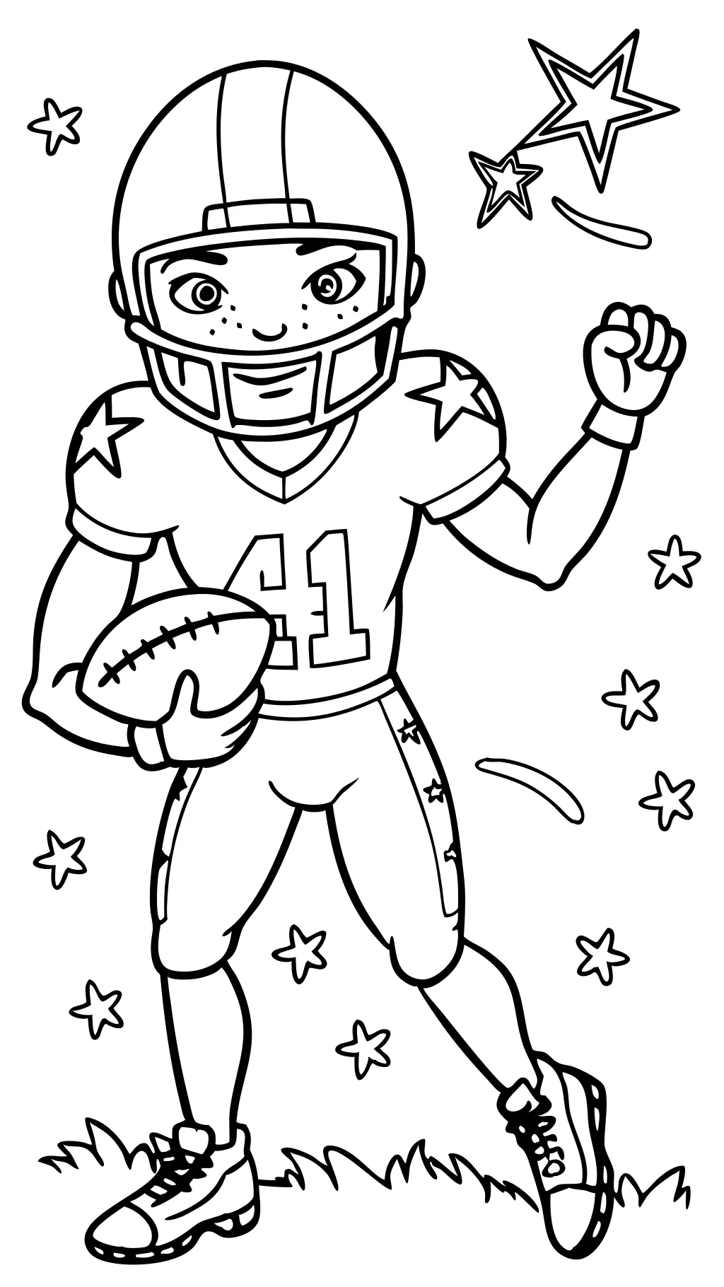 coloriage de football Justin Jefferson